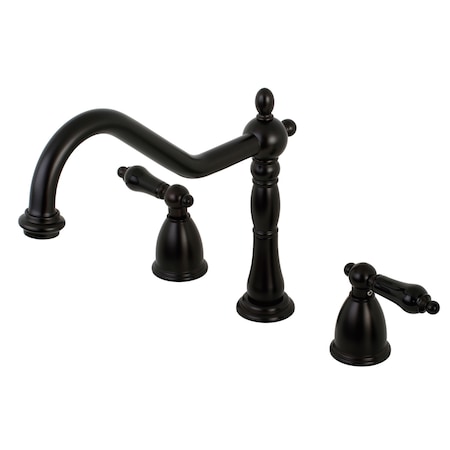 Kingston Brass Widespread Kitchen Faucet, Oil Rubbed Bronze KB1795PKLLS